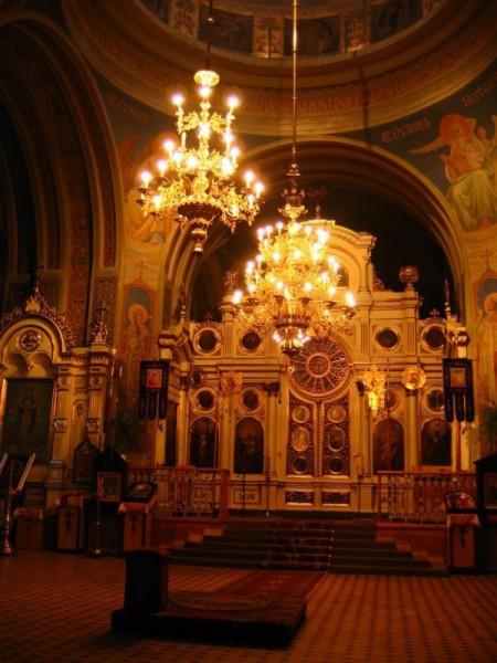 Próba oświetlenia wnętrza Cerkwi pw. Św. Mikołaja w Białymstoku